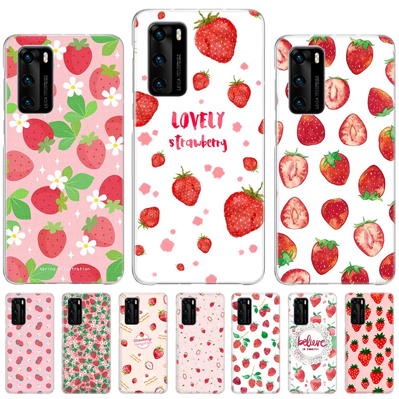 

strawberry tasty food fruit Case For Huawei P50 P40 P30 P20 P10 lite Cover For Huawei Mate 20 10 Pro Anti-fall Coque