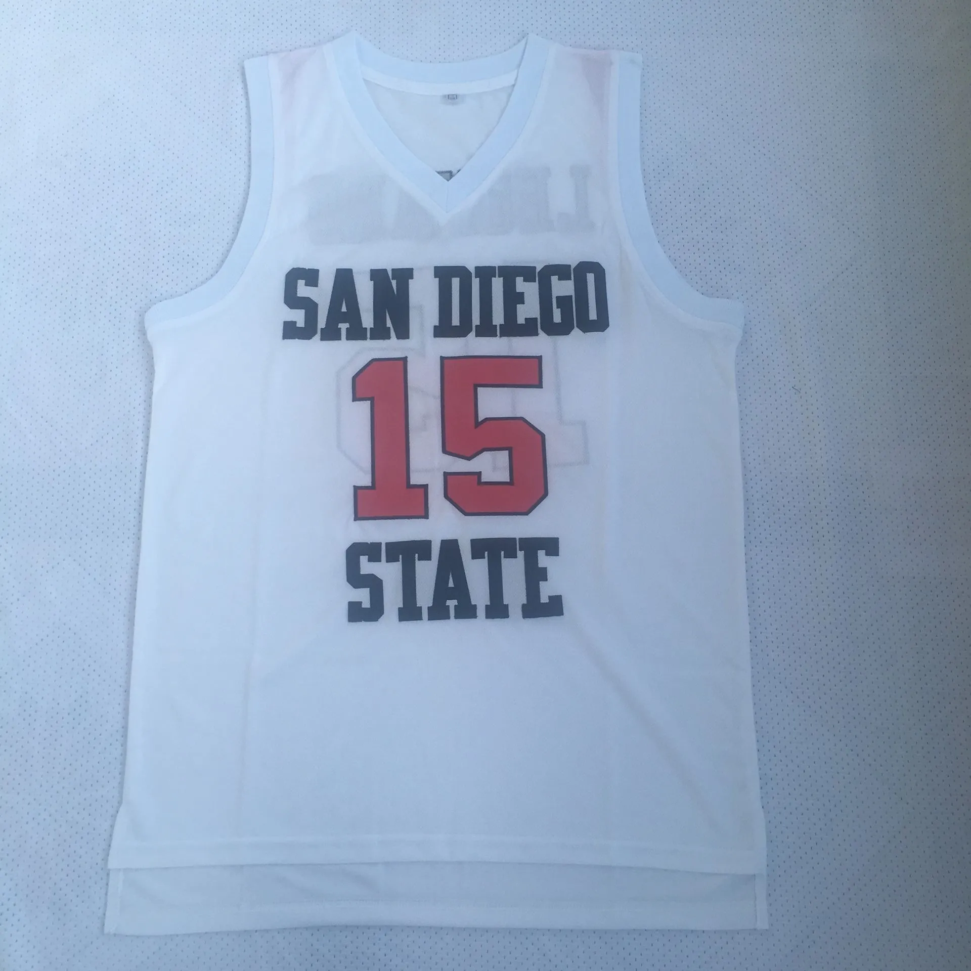 

#15 Kawhi Leonard San Diego State black white Basketball Jersey
