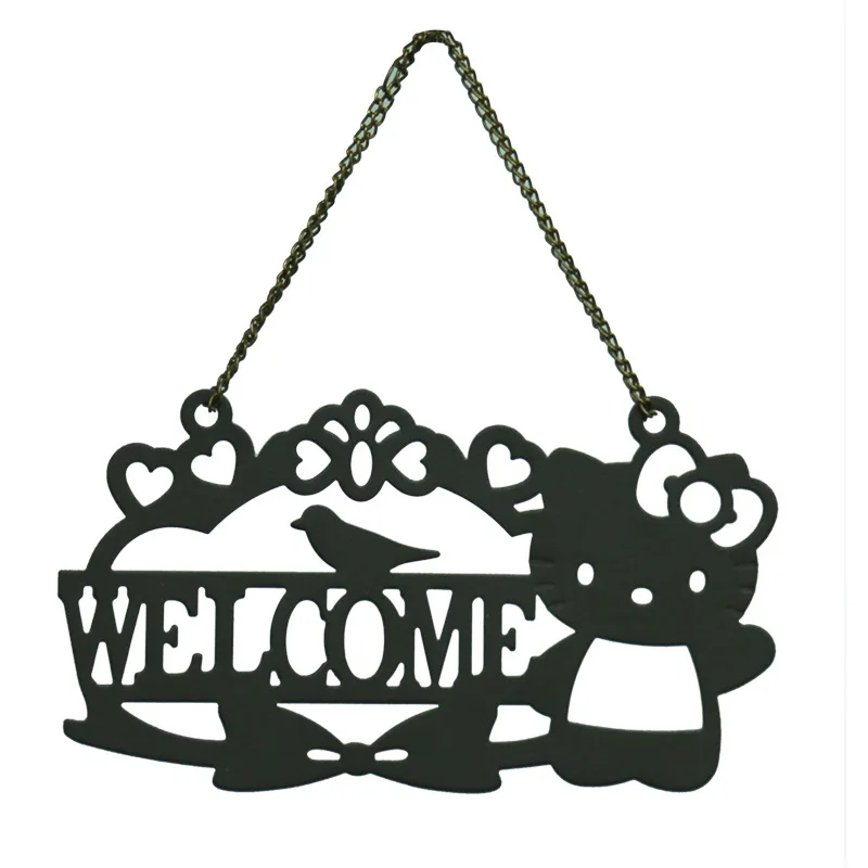 

Cartoon HelloKittys Sign Kawaii Sanrio Anime Creative Exquisite Store House Door Welcome Hanging Tag Room Decoration