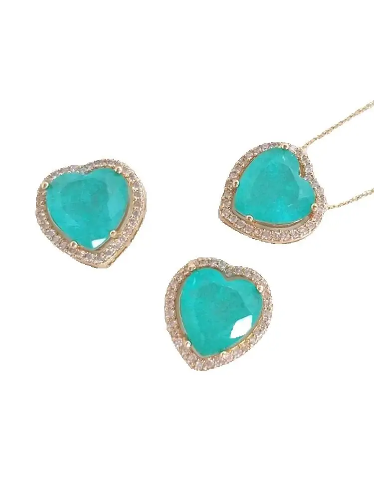 14-каратное позолоченное инкрустированное цветное сокровище Палайба кулон с