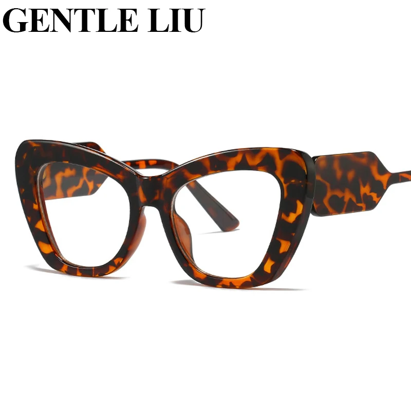 

Fashion Cat Eye Sunglasses Women Leopard Frame Transparent Lens Sunglass New Trendy Cateye Sun Glasses for Female UV Protection