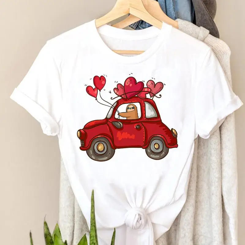 Женские футболки для ленивого Дня Святого Валентина женская одежда с коротким