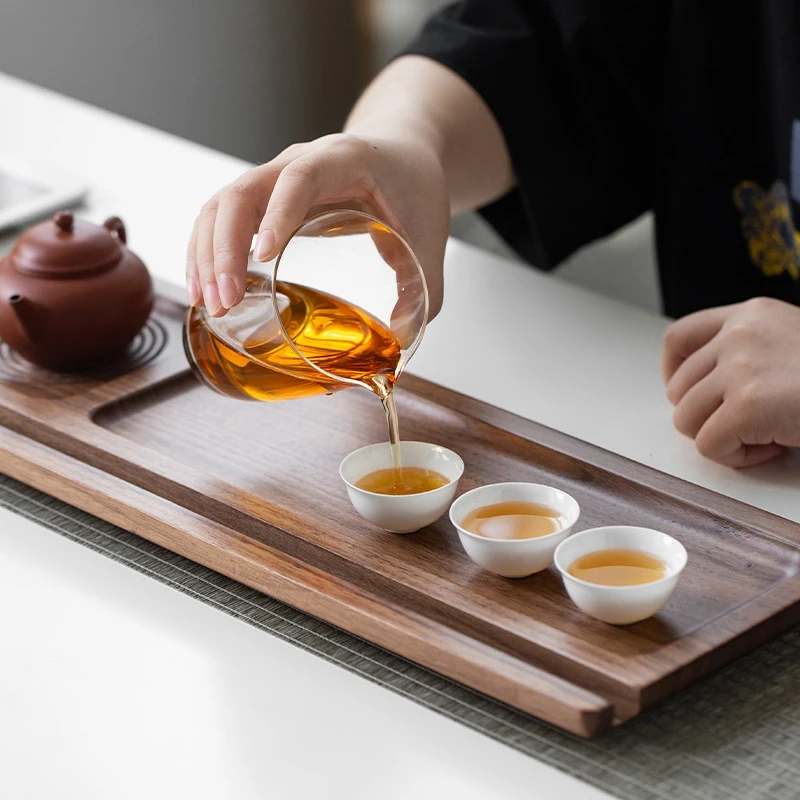 

Japanese Style Simple Dry Brewing Tray Tea Set Tray Wooden Black Walnut Tray Tea Tray Household Small Tea Table