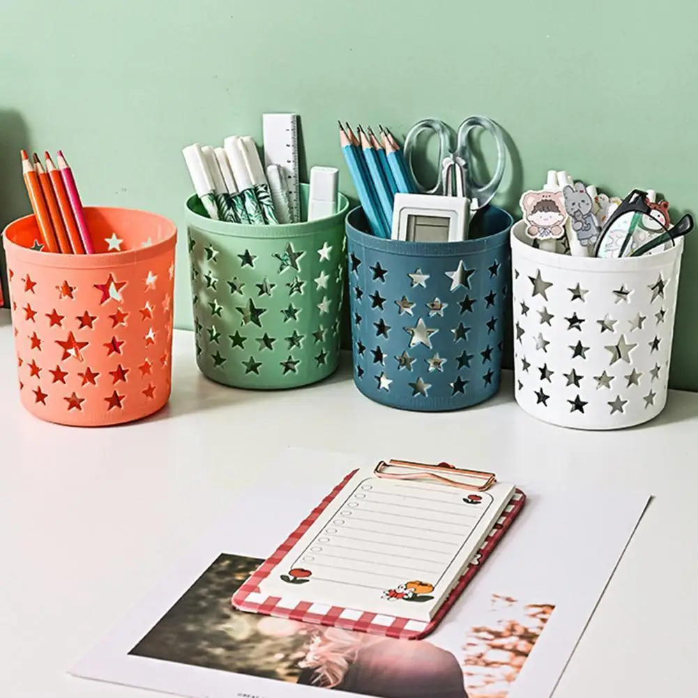 

Hollow Stars Pen Pencil Pot Holder Brush Storage Plastic Stationery Hot Pen Office Container Desk Organizer Sale H N3g9