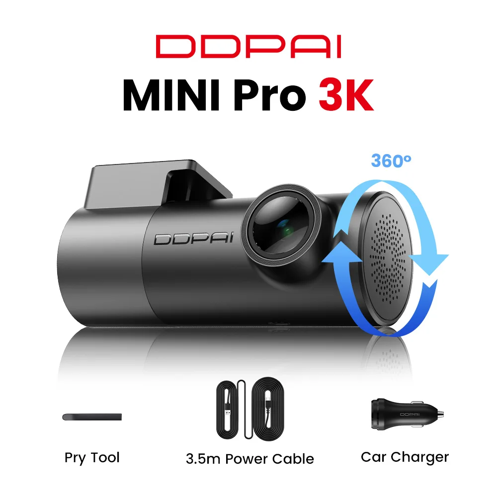 

Новый видеорегистратор DDPAI MINIPro 3K с голосовым управлением, режимом парковки 24/7, ночным видением и функцией записи видео.