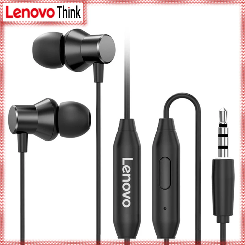 

Lenovo HF130 Bass Sound Wired Earphone In-Ear Sport Earphones with mic for iPhone Samsung Headset fone de ouvido auriculares MP3