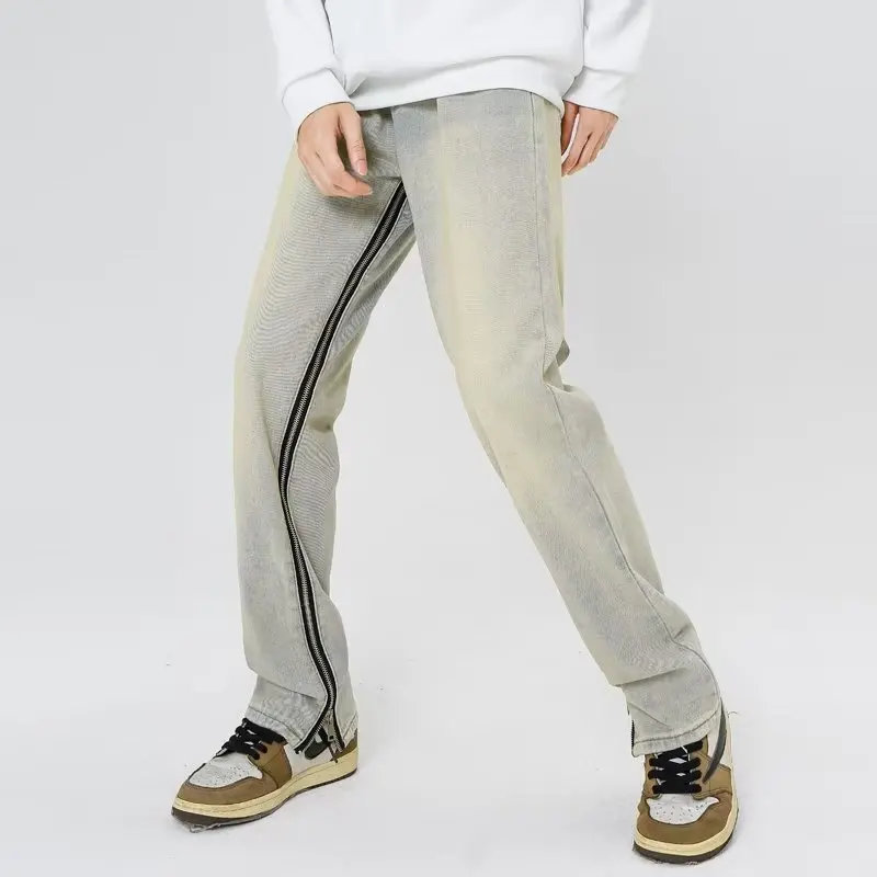 Винтажные женские прямые мешковатые джинсы-карго Y2k со средней талией