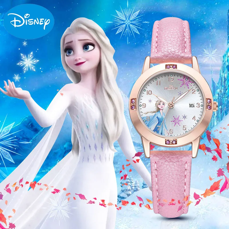 

Disney Frozen Elsa Children's Watch Anime Figure Elsa Minnie Cute Student Quartz Pointer Wrist Watches for Girls Christmas Gifts