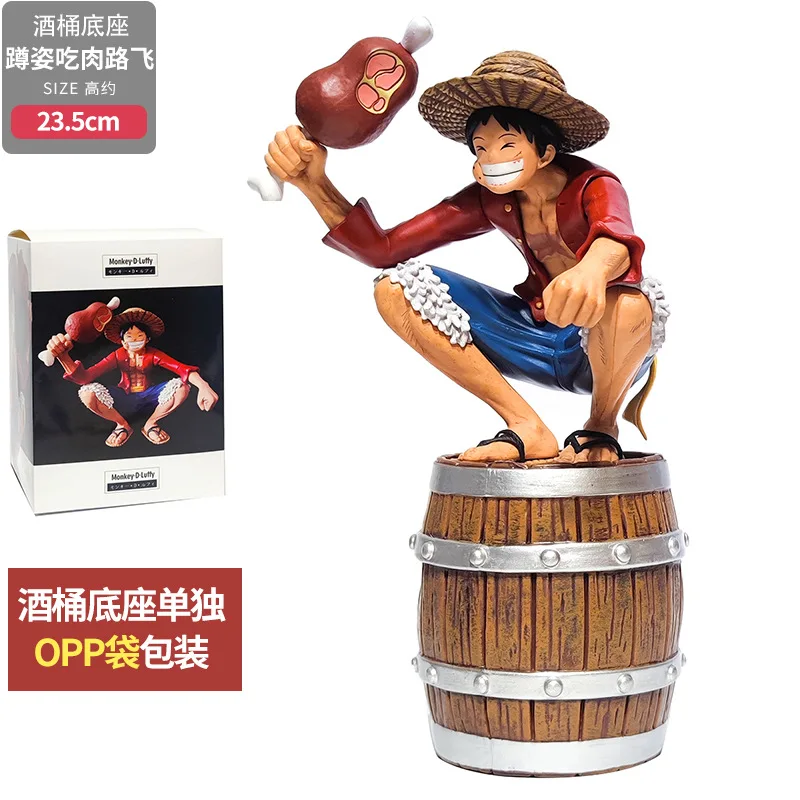 

New 15cm One Piece Luffy Eat Meat Figure Anime Wano Country Luffy Pvc Collect Figurine Doll Cute Toys For Children Gift Doll Toy