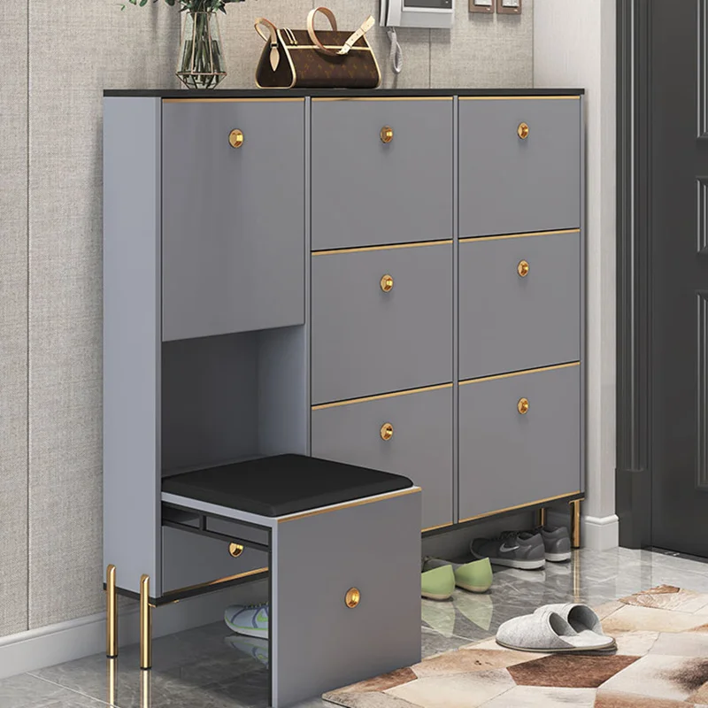 

Сверхтонкая полка для хранения обуви, бытовой шкаф с опрокидной крышкой, компактный табурет для обуви, встроенная скамейка для хранения, мебель L