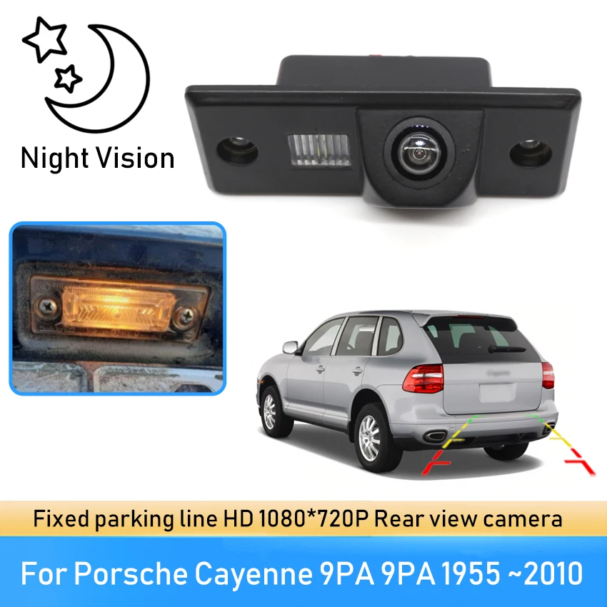 

HD 1080*720 Fisheye Lens 140 Degree Starlight Night Vision Car Reversing Rear View Camera For Porsche Cayenne 9PA 9PA 1955 ~2010