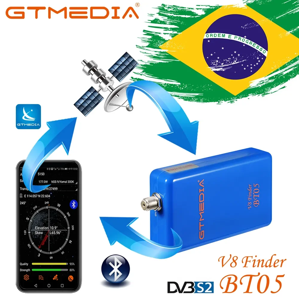 

GTMEDIA wizjer satelitarny V8 Sat Finder BT05 BT03 lepszy niż Satlink Ws-6933 6906 dla androida Los Satfinder TV 1080p Bluetooth
