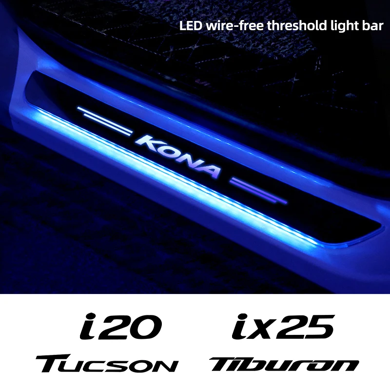 

Car Acrylic LED Welcome Pedal Plate Door Sill Pathway Light For Hyundai Tucson KONA CRETA EQUUS I10 I20 I40 IONIQ IX25 Santa-fe