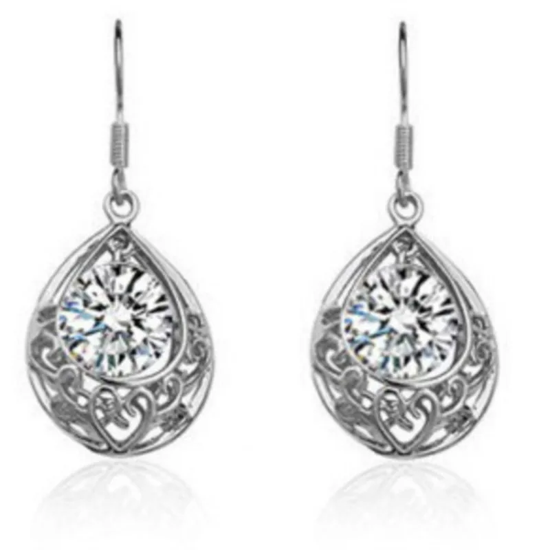 Австрийского хрусталя циркона воды полые серьги ювелирные изделия дропшиппинг