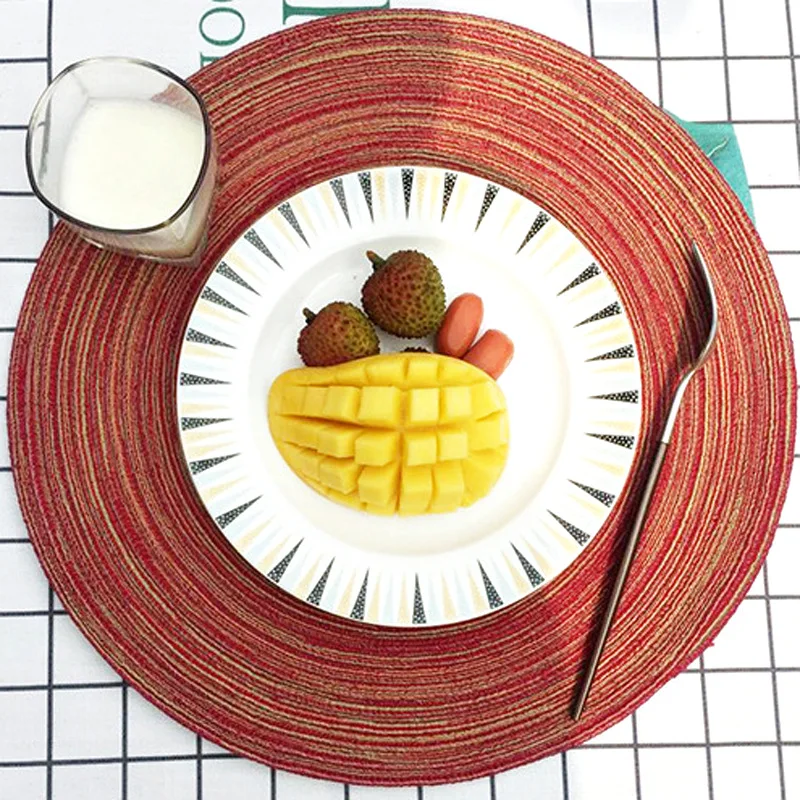 Коврик для еды в Западном скандинавском стиле Круглый хлопковый тканый