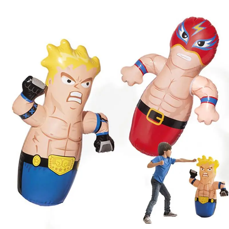 

Punching Bag Toy For KidsCute Bop Bag Punching Sandbag Toy 3D Puzzle Games Foldable Increases Strength & Focus For Kids