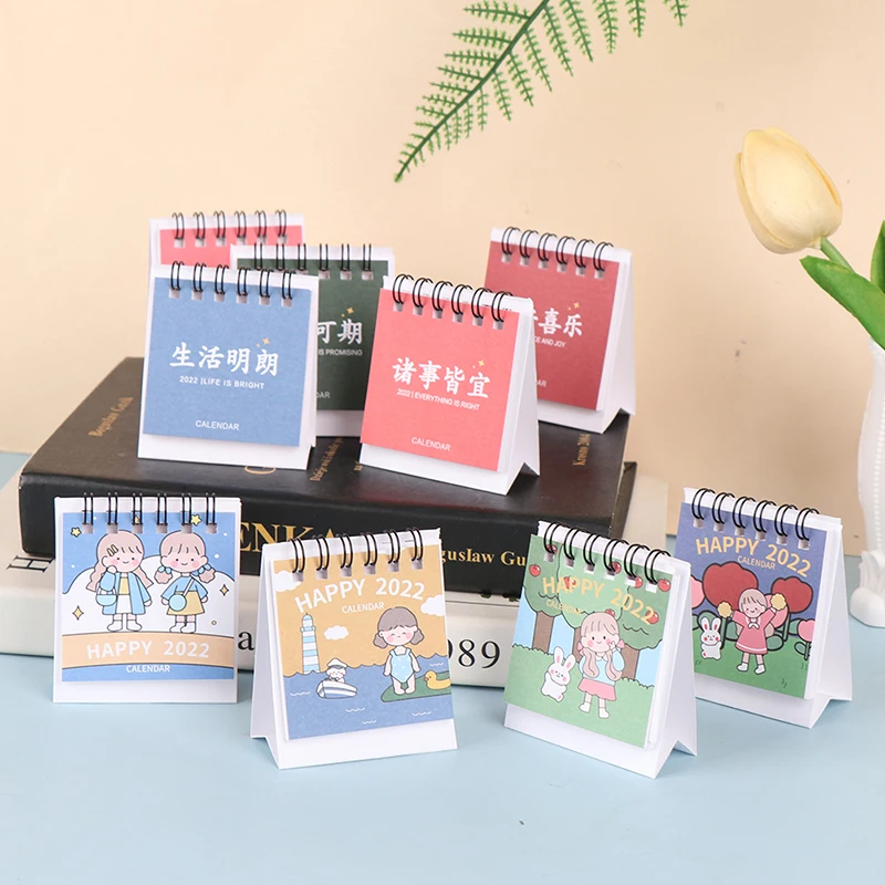 

Mini Desktop Calendar 2022 Yearly Agenda Organizer Calendar Dual Daily Scheduler Weekly Table Planner Office Supplies