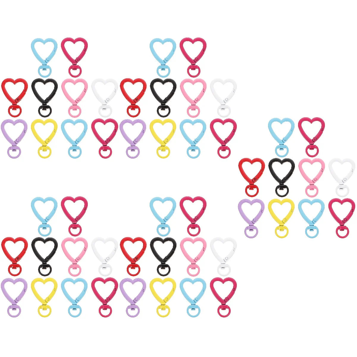 

50 Pcs Heart Clasp Keychian Clip Swivel Lobster Clasp Snap Hook Hanging Buckle Keyring Clip Mixed Color