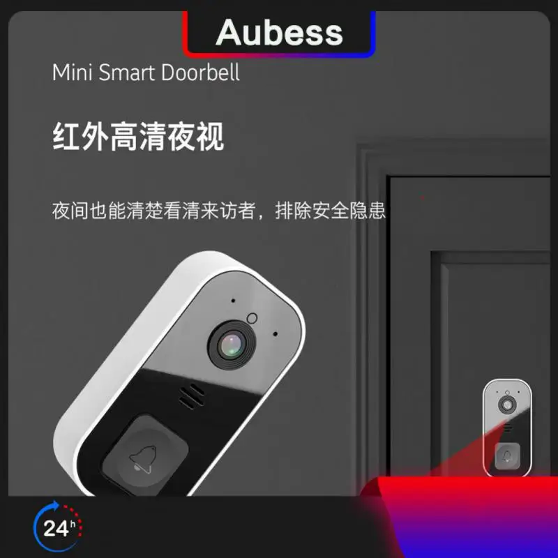 

Дверной звонок ИИ со сменным звуком, инфракрасный ночной видеозвонок с широкоугольным объективом, 32 Мб вспышки, Wi-Fi, визуальный звонок