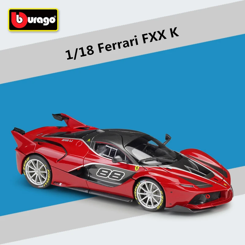 

Модель спортивного автомобиля Bburago Ferrari FXX K 1:18 из сплава, литая металлическая игрушка, Модель гоночного автомобиля, Коллекционная модель, подарок для детей