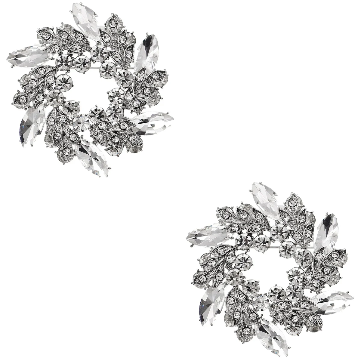 

2 PCS Bride Wedding Brooch Bridal Bouquet Light Luxury Rhinestone Alloy Birthday Women Fashion Dress Jewelry