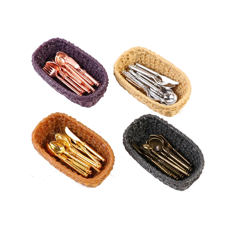 

10 шт./набор, мини-столовые приборы с корзиной