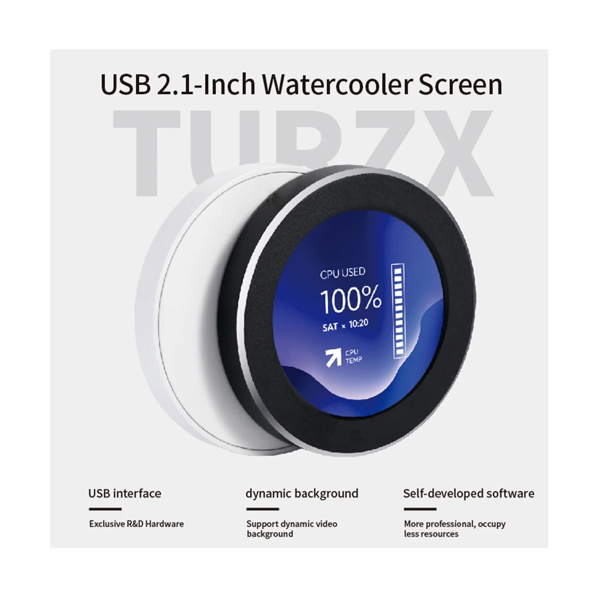 2 1 дюймовый IPS вторичный экран 480X480 USB Круглый ЖК-дисплей с водяным охлаждением CPU