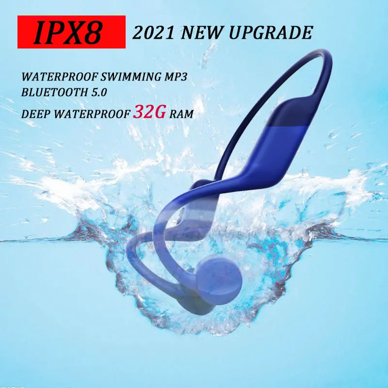 

IPX8 Waterproof Swimming Headphone 32G MP3 Wireless HIFI Headphone Bone Conduction Music Player Outdoor/Sport Bluetooth earphone