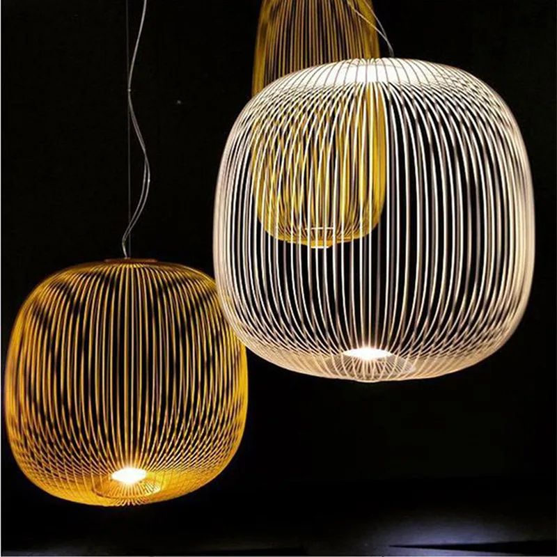 

Living Room Lamp Nordic Industrial Wind Chandelier Designer Lamp Island Table Restaurant Villa Bedroom Spokes Birdcag Luxury