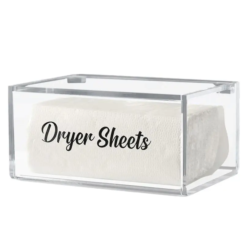 

Dryer Sheet Holder Tissue Holder Rectangular Dispenser Dryer Sheet Tissue Box Dust-Proof Storage Organizer For Bathroom Kitchen