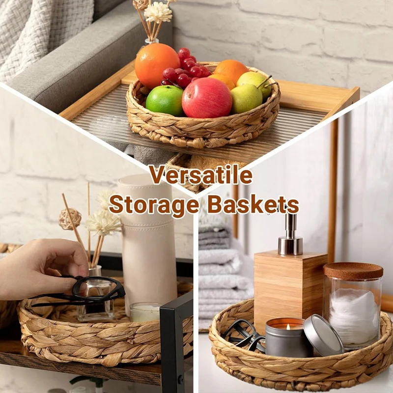 BMBY-круглые плетеные корзины ручная плетеная поднос для хранения натуральная