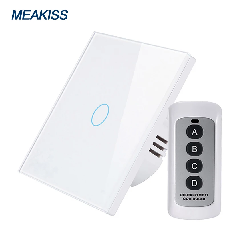 

RF433 Touch light switch Wireless remote control EU/RU/UK standard 1way 1/2/3gang Tempered glass panel sensor wall switch