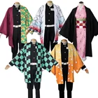 Кимоно для косплея для женщин и мужчин, аниме рассекающий демонов, костюм для косплея танджиру камадо незуко, для взрослых и детей, полный комплект