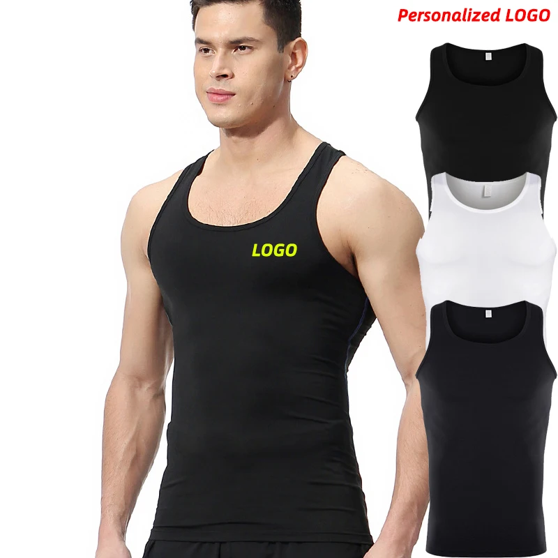 

Индивидуальные мужские майки для тренажерного зала, быстросохнущие эластичные рубашки без рукавов для бодибилдинга и бега, Спортивная безрукавка