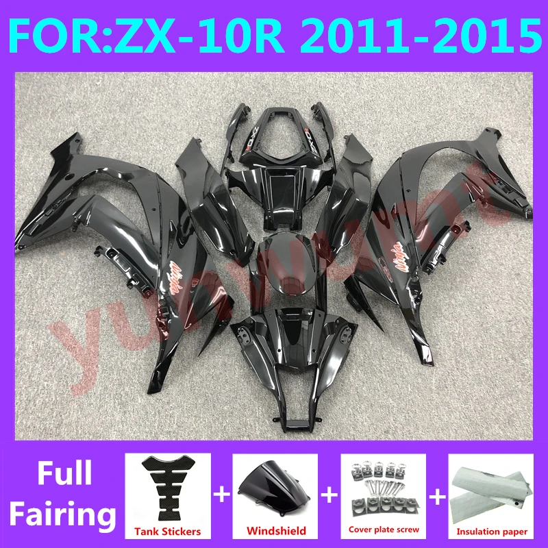 

Комплект обтекателей для мотоцикла, Обтекатели для ниндзя, модели ZX10R, zx, 10r, 2011, 2012, 2013, 2014, 2015, 11, 12, 13, 14, 15, черные Обтекатели для бака