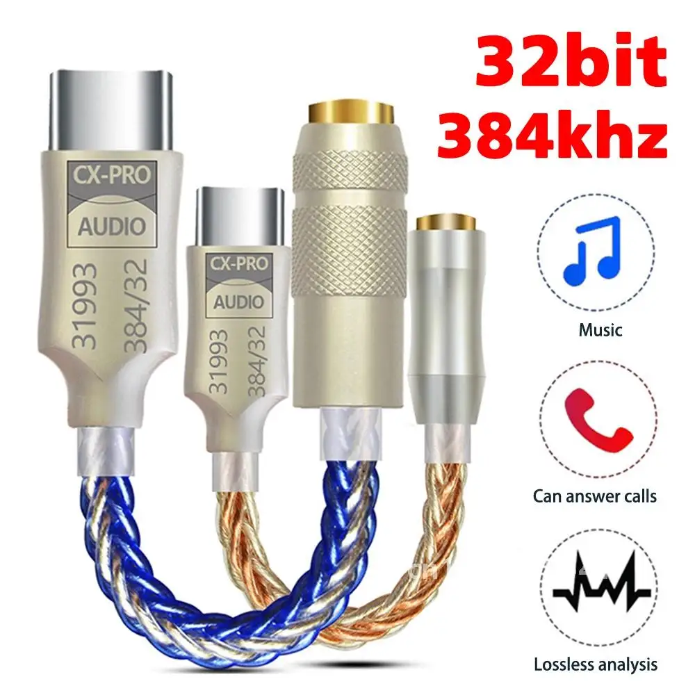 CX31993 HiFi USB ЦАП типа C до 3 5 мм усилитель для наушников аудио декодер IEM AMP адаптер