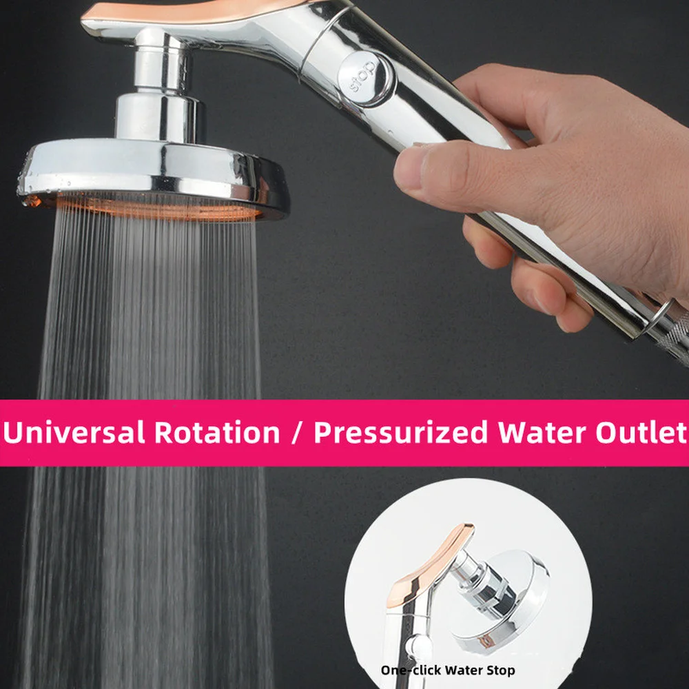 

Universal Rotating Pressurized Shower Head Oone-button Water-stop Nozzle Hand-held Water-saving Shower Home Bathroom Accessories