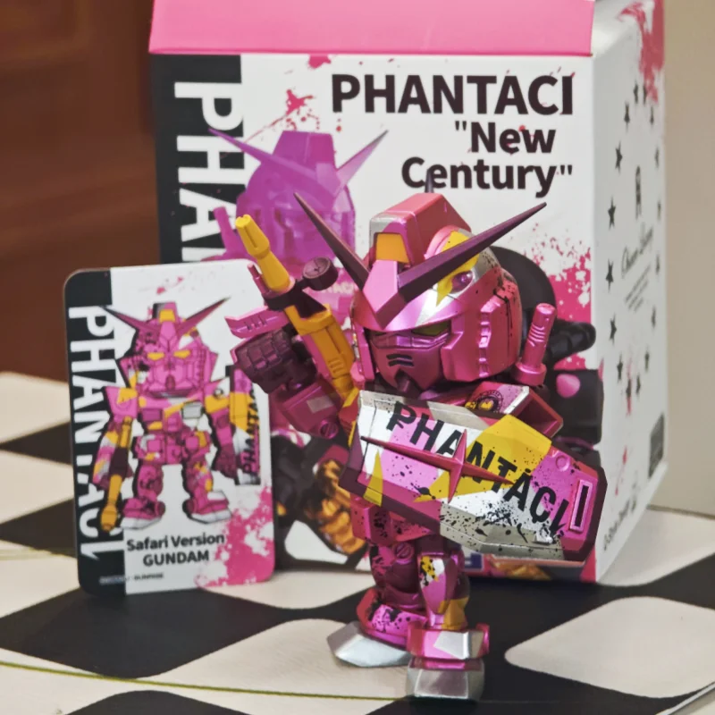 Фото Оригинальная фигурка Bandai Namco Phantaci Gundam QMSV Mini New Century Blind Box, настольное украшение, коллаборация с Джей Чоу, для взрослых №1