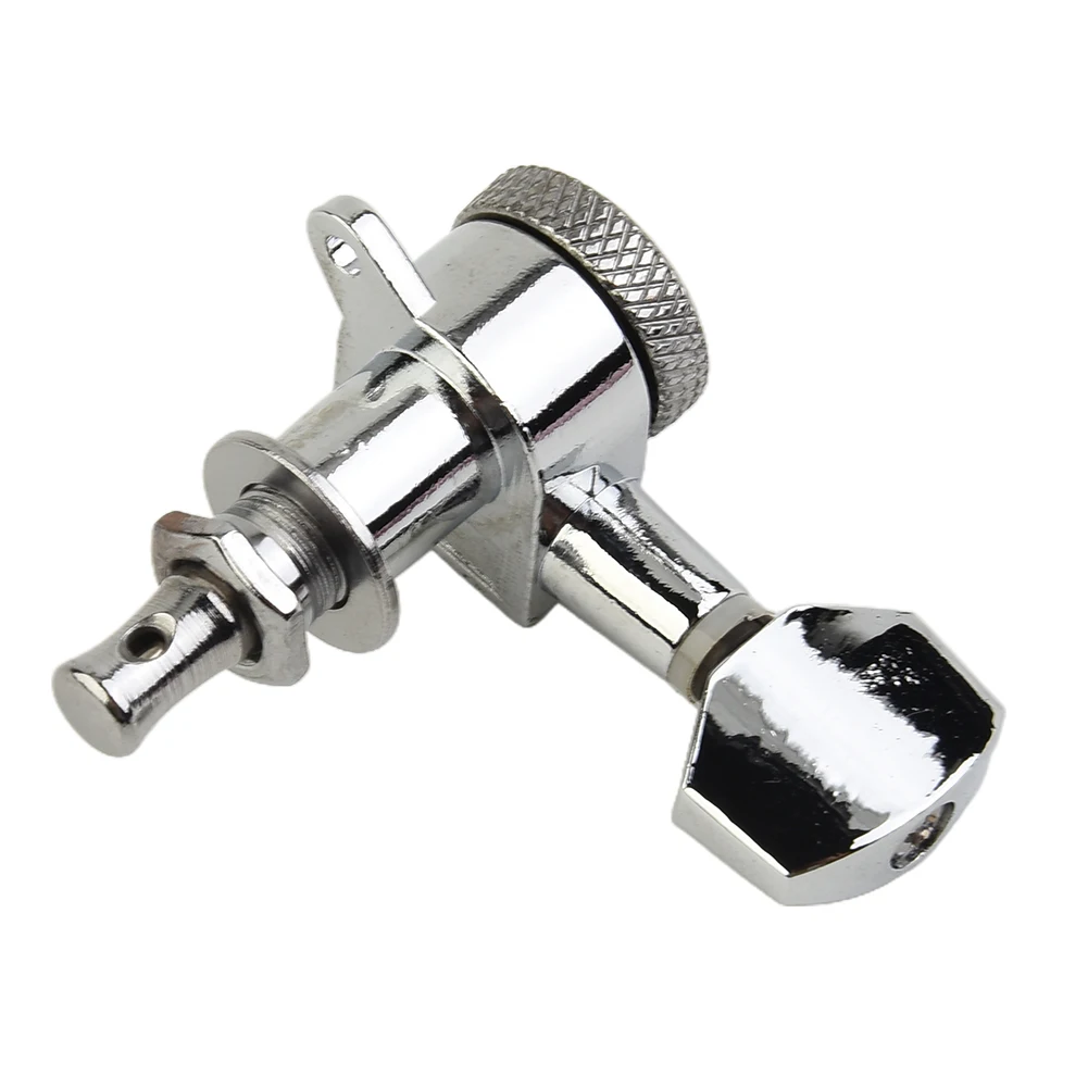 

Set Of 6 Chrome Right 6 Inline Locking Guitar Tuner Tuning Key Nail Head Threaded Bushing For 10 Mm Tuner Hole Accessory