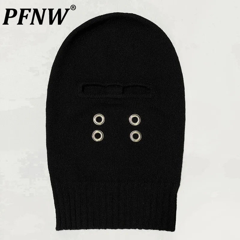 

PFNW Autumn Winter Men's Casual Darkwear Knitted Wool Hat Trend Dome Fashion High Street Solid Color Vintage Punk Gothic 12A7461