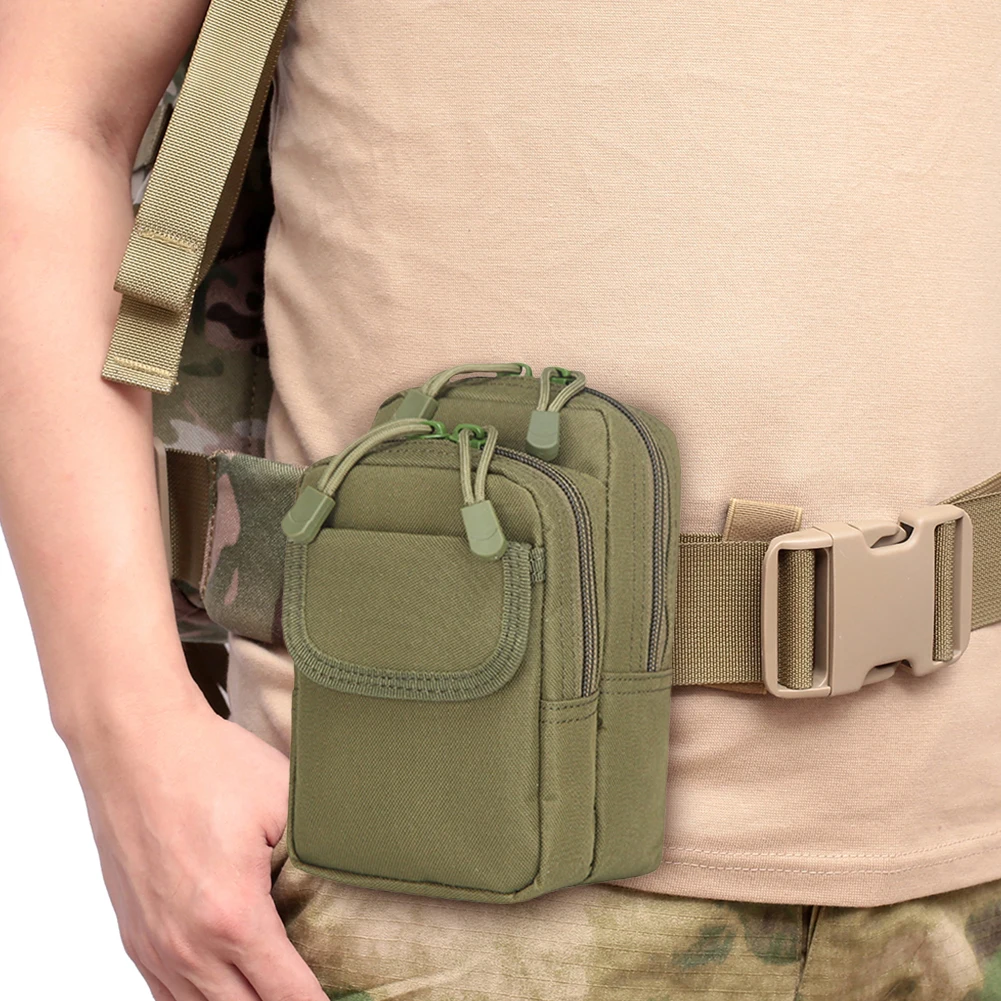 

800D Oxford Cloth Sports Fanny Pack Portable Waterproof Sports Mobile Phone Bag Scratch-resistant Camouflage for Outdoor Camping