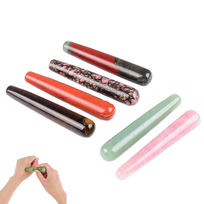 

Natural Jade GuaSha Scraping Face Massage Wand Stick Point Guasha Faical Massage