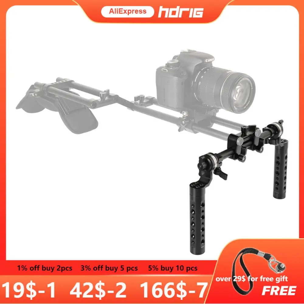 

HDRiG Adjustable Cheese Handgrip Pair ARRI rosette M6 Hand Grip With 15mm Rod Clamp For Shoulder Rig