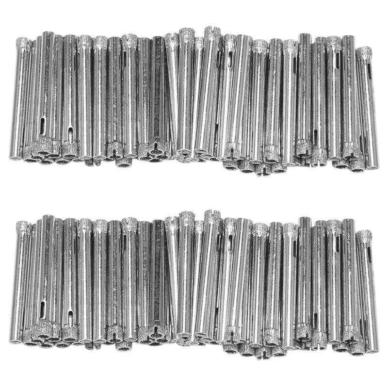 

100Pcs Diamond Coated Drill Bit Set 6Mm Diamond Tipped Hole Saw For Tile, Glass, Ceramics, Porcelain, Marble