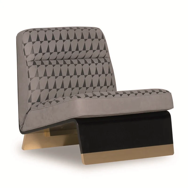 

Nordic Designers' Creative and Simple Personality Pimen Solid Wood Frame Stainless Steel Feet Sales Department Sofa Chair