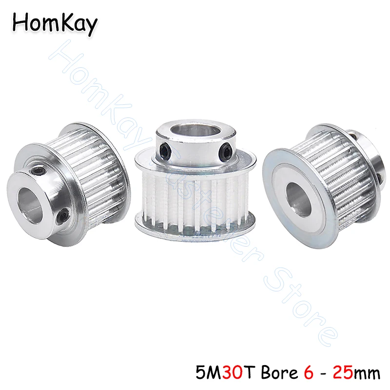 

30T 5M Timing Pulley Bore 6 8 10 12 - 25mm 30 Tooth Synchronous Wheels 3D Printer Accessories Parts for Belt width 15 20 25mm
