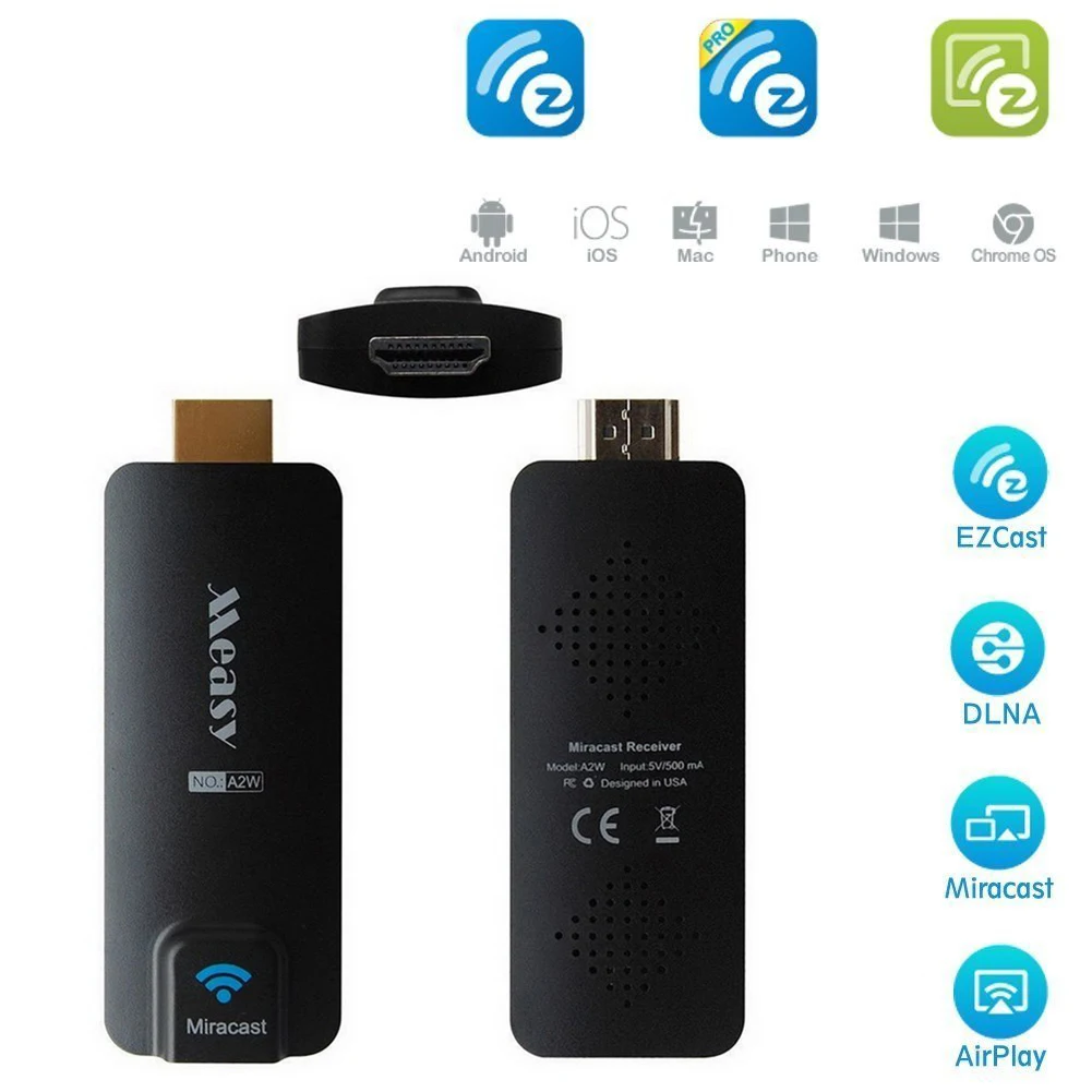 MEASY A2W EZCast Dongle 2K Wireless HD TV Stick WiFi display Dongle Support Screens Airplay DLNA Miracast