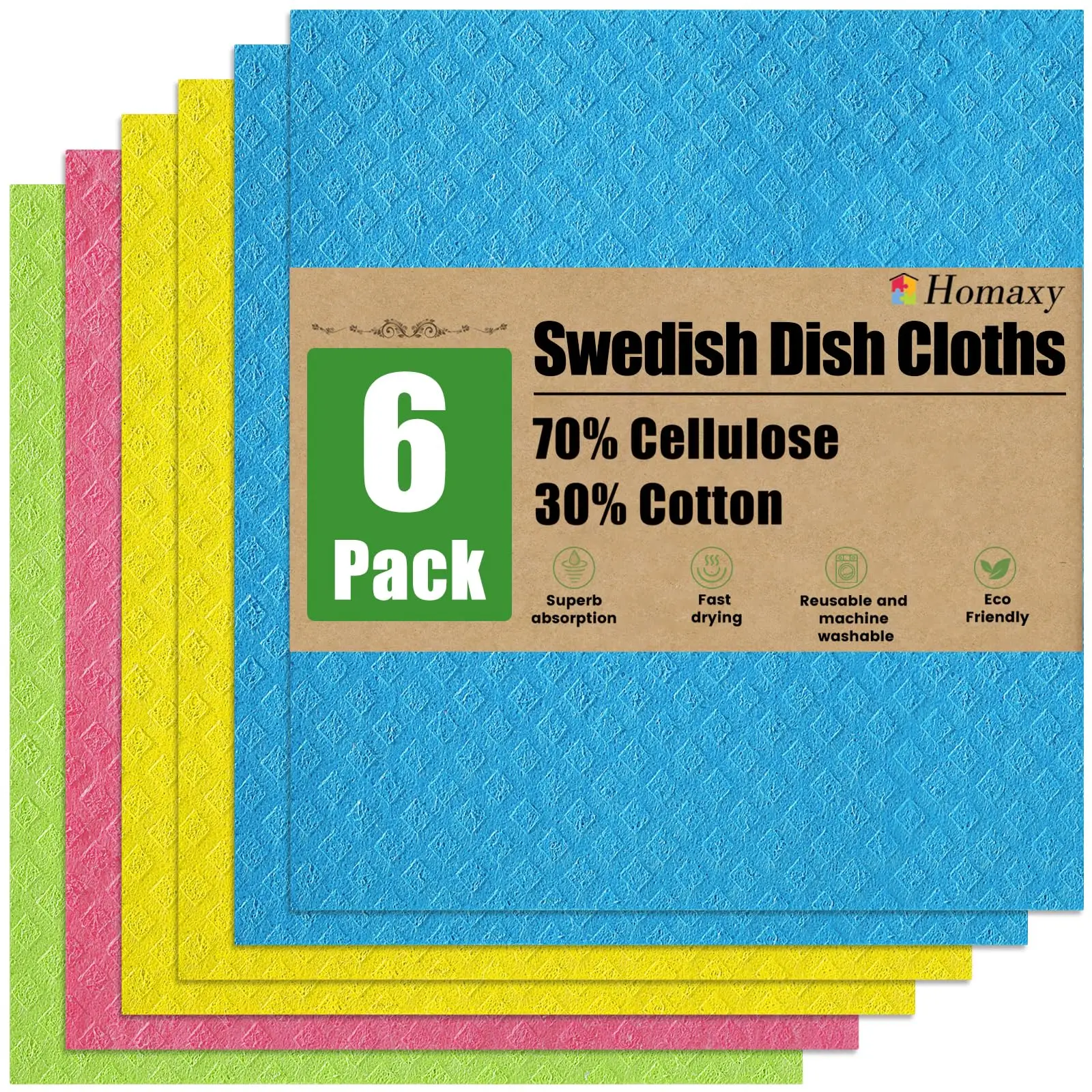 Хлопковые салфетки Homaxy 6 шт