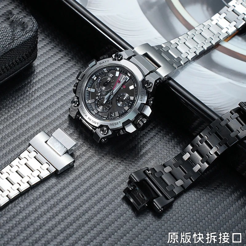 Фото Комплект модов MTG-B3000 ремешок из нержавеющей стали для Casio G-shock MTG-B3000B модифицированный металлический браслет из нержавеющей стали мужские аксессуары №3
