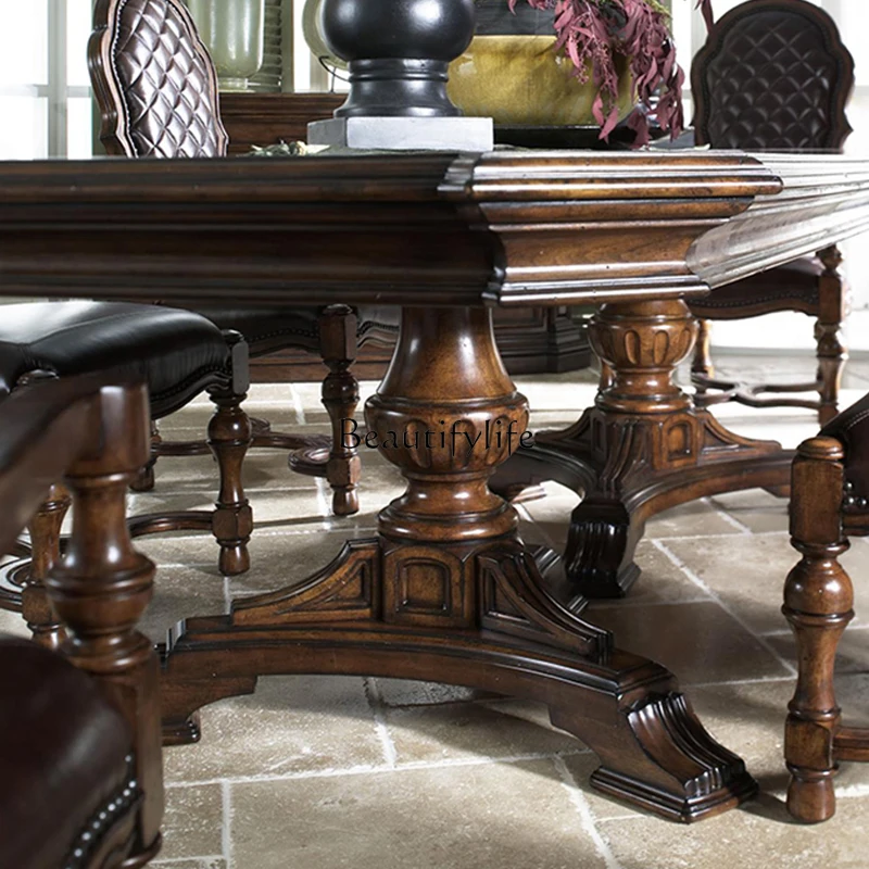 Чистый красивый деревенский кожаный обеденный стул из массива дерева красного